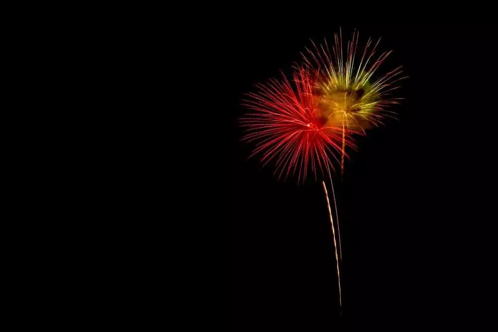 Fireworks in the night sky in Gatlinburg, TN.