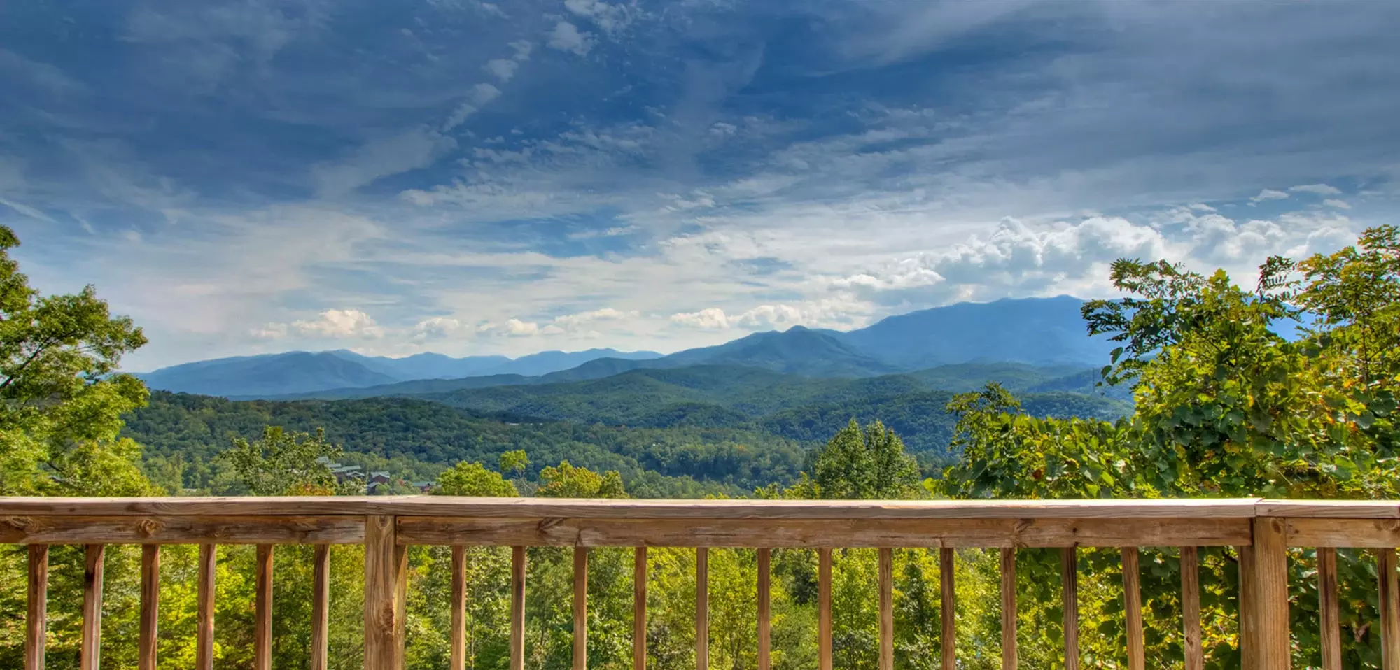 view of the Smoky Mountains from a cabin