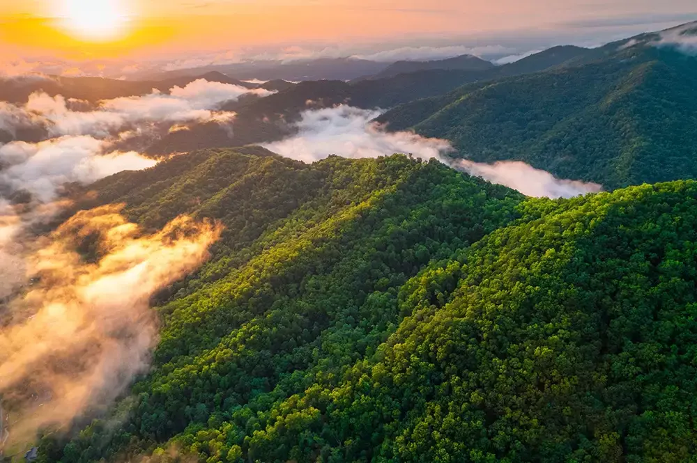 sunset in the Smoky Mountains