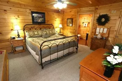 Bedroom in a Gatlinburg TN cabin rental