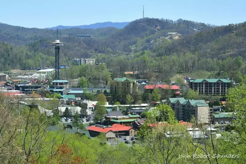 aerial view of Gatlinburg TN