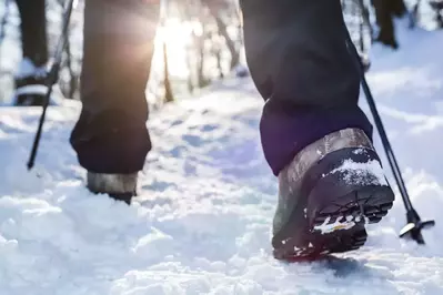 winter hiking in the Snow