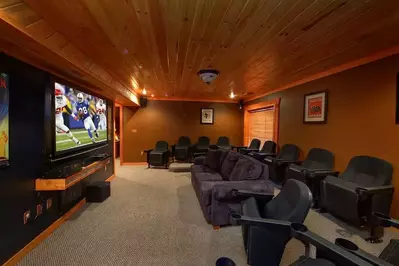 Cabin Home Theater in a Gatlinburg cabin rental