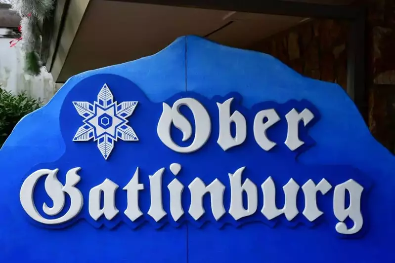 The Ober Gatlinburg sign welcomes guests to the mountaintop amusement park and ski area.