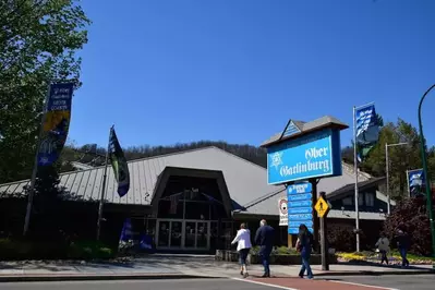 The Ober Gatlinburg sign welcomes guests to the mountaintop amusement park and ski area.