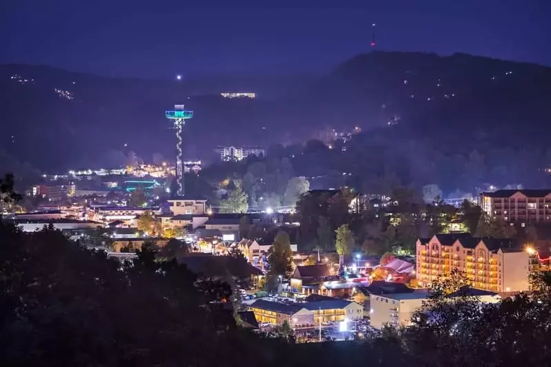 night time overlook of gatlinburg