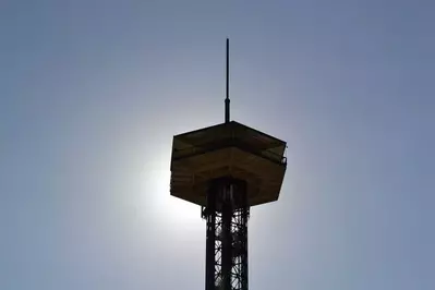 Closeup of the Gatlinburg Space Needle.