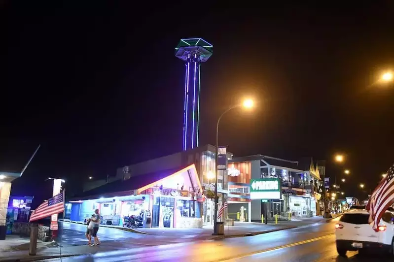 Gatlinburg Space Needle at night