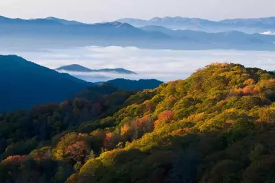 View of the Smoky Mountains in the fall