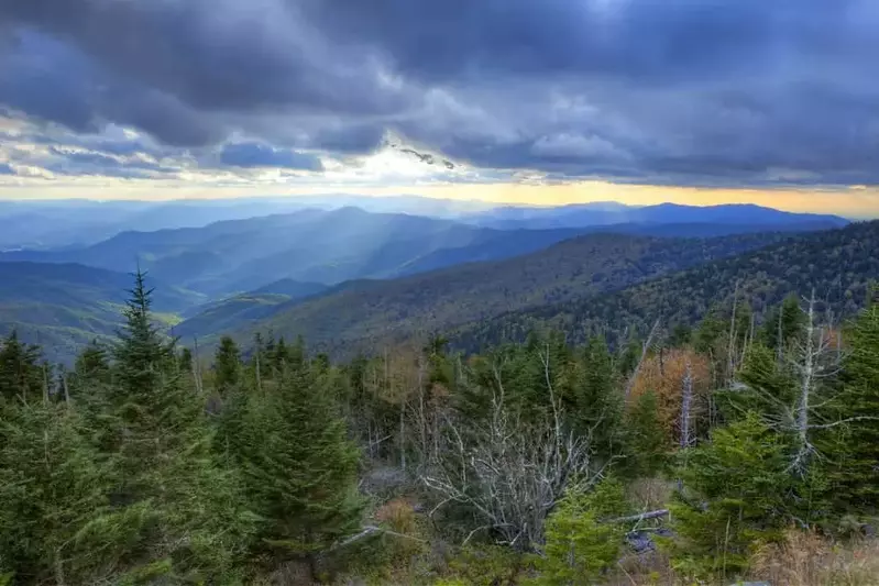 view of Great Smoky Mountains from secluded Gatlinburg cabin