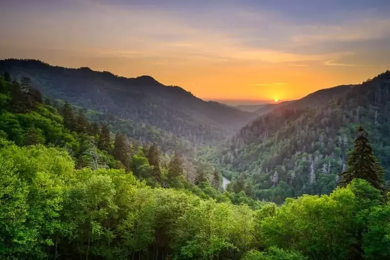 sunset over the smokies