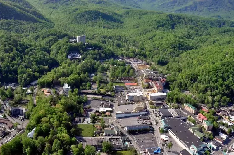 Aerial photo of Gatlinburg Tn