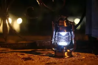Lantern lit in the dark