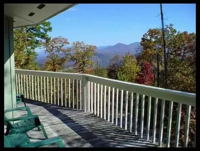 Mountain view from porch of Cabin Fever with Gatlinburg Cabin Rentals
