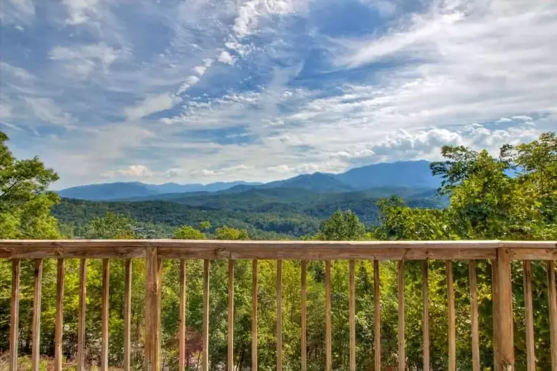 View of Great Smoky Mountains from cabin in Gatlinburg