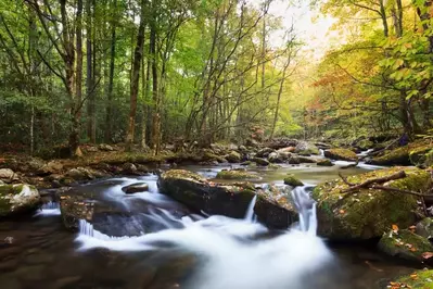 scenic view of Smoky Mountains from Gatlinburg TN