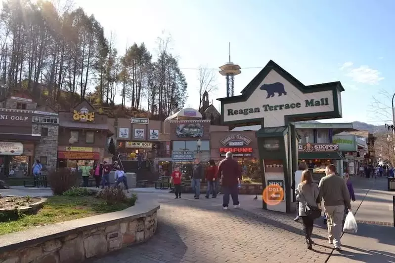 The Reagan Terrace Mall close to our Gatlinburg cabins near The Strip.