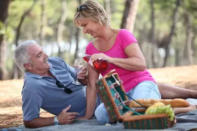 Couple enjoying a picnic in Gatlinburg