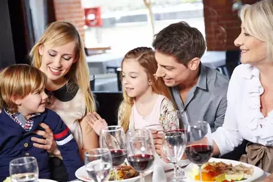 family at a Smoky Mountain restaurant