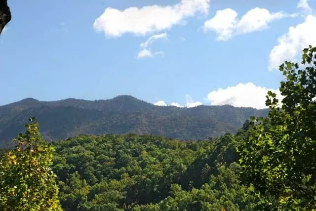 View of the Smoky Mountains from a Gatlinburg cabin