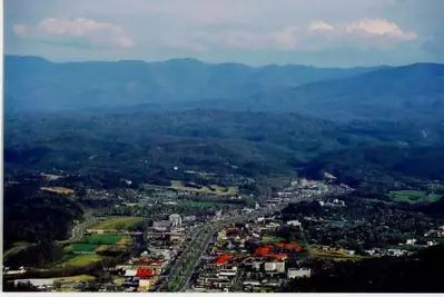 Aerial view of Pigeon Forge