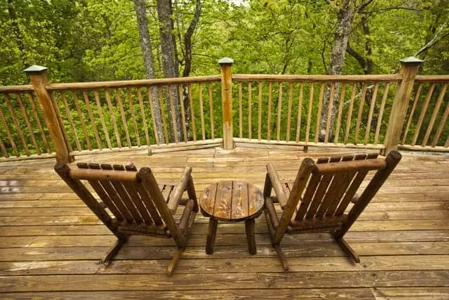 Rocking chairs overlooking the Smoky Mountains