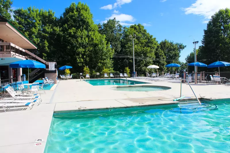 A resort swimming pool in Gatlinburg